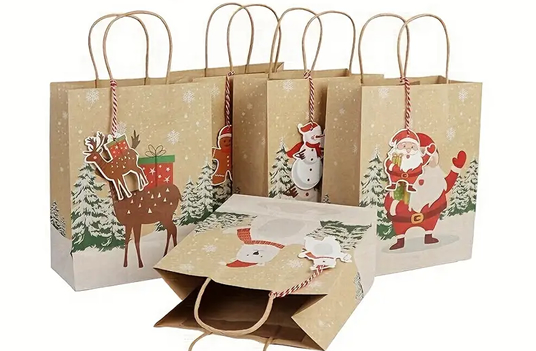 Celebrate the Season with Kraft Paper Christmas Gift Bags