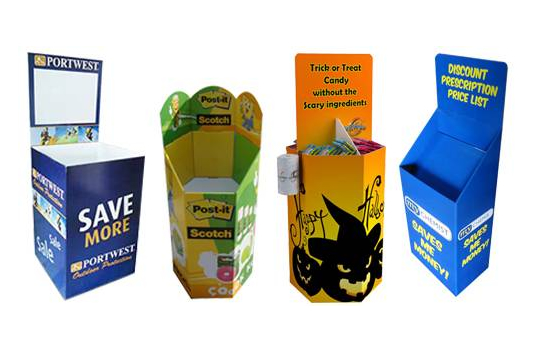 Durable Cardboard Display Bins for Retail and Event Use