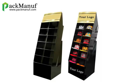 Newest Custom Logo Free Design Portable Paper Retail Store Cardboard Hat Display Rack