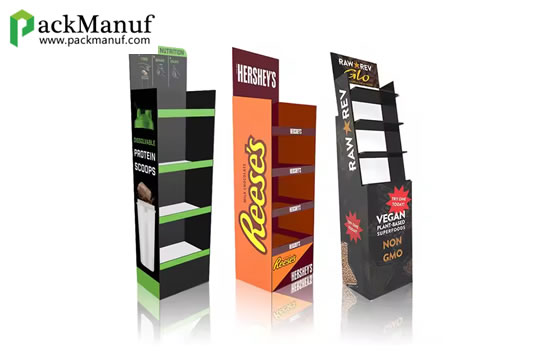 Custom Honeycomb Cardboard Snack Display Stand for Supermarket Floors