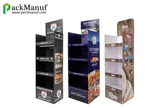 Supermarket Retail Display Racks: Cardboard POP Display Stands for Snacks