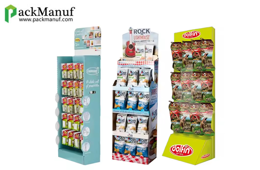 Custom POP Floor Retail Store Product Display for Snacks